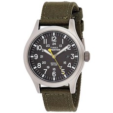 Timex 익스페디션 스카우트 남성용 손목시계 그린 40mm 나일론 스트랩 (T49961)