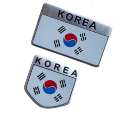 락모터스 차량용 태극기엠블럼 튜닝 용품 메탈 스티커 대한민국 플레이트 악세사리 동호회, 방패형