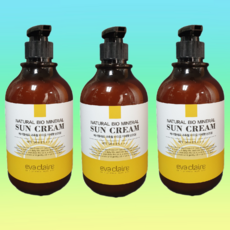 안셈 선블럭 에바끌레르선크림 내추럴 바이오미네랄 선크림 SPF 50+/PA+++대용량 500ml 3EA, 3개