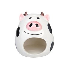 여름 냉각 세라믹 둥지 암소 미니 애완 동물 침대 골든 베어 쥐 구니아 돼지 작은 서식지 케이지 하우스, [1] Large cows, 1개