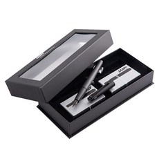 라미 스튜디오 올블랙 Lx 프리미엄 만년필 카트리지 기프트 실속세트, EF, 각인+선물포장