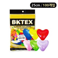 와이지통상 해피파티 일반 하트풍선 25cm 100개입 색상혼합 숫자 문자풍선, 옵션:본품, 본품