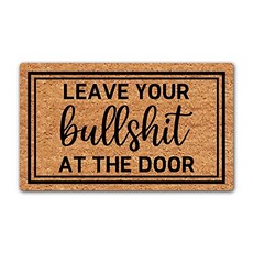 LuckyChu Leave Your Bullshit at The Door Doormat Funny Floor Mat Rug Non-Slip Entrance Indoor Outdoor Bathroom Kitchen Home Mats Rubber 30 by 18 inch, 본상품
