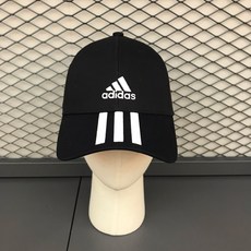 아디다스 [ADIDAS] 스포츠 베이스볼 삼줄 캡 CT (BBALL 3S CAP CT) 남여공용 면 캡모자 ADAH04FK0895FL ADAH04FK0894FL, 블랙