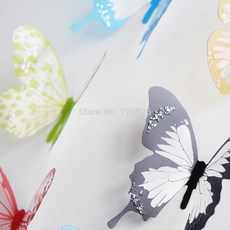 DIY 개 스티커 3D 나비 장식 이동식 예술 플라스틱 홈 스티커 BornIsKing 18 벽 벽 Decors 다채로운 창조적, HZ102