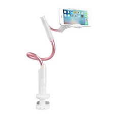 다이소 침대 책상 핸드폰 자바라 고정대 거치대, 로즈 골드+C타입 충전 [95cm]