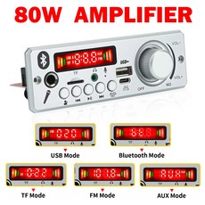 블루투스 5.0 MP3 디코더 보드 80W DIY 앰프 무선 자동차 USB 음악 플레이어 TF 카드 슬롯 FM 마이크 포함 DC 12V 2x40W, [02] VIV000431BS