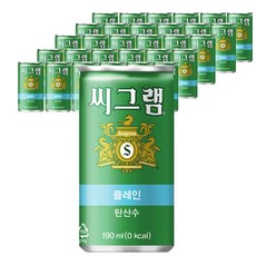 씨그램 플레인 탄산수 190ml 30캔, 30개