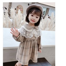 키즈봉봉 여아 겨울신상 인기코디 프릴케이프체크원피스