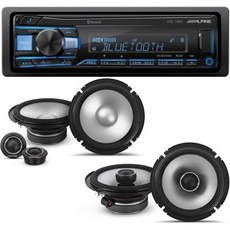 Alpine 알파인 UTE-73BT Mech-Less 디지털 블루투스 미디어 수신기 1쌍 S2-S65C 타입 S 6.5인치 스피커와 S2-S65 동축