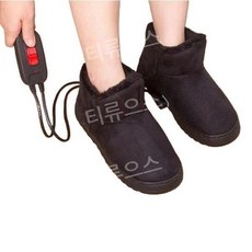 티류으스 겨울 USB 슬리퍼 발열 신발 풋워머 사무실 가정용 슈즈 스타일 발난로 온도 조절 전기신발 S112213, 업그레이드 C - 블랙 240-250