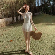 L.HOUSESTORE봄여름 수영복 세트 관능 원피스 스타일의 자외선 차단