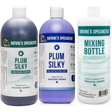 자연의 특산물 자두 실키 신랑 묶음 초농축 샴푸컨디셔너믹싱보틀 32oz Made in USA