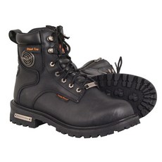 Milwaukee Leather MBM9097WPST 남성용 넓은 너비 15.2cm6인치 로거 스틸 토 방수 블랙 가죽 부츠 - 11W 핫템 잇템