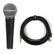 SHURE 슈어 SM58SK+10M케이블/55잭 유선마이크 정품 SM-58S 다이나믹 스피치 보컬 핸드형 공연장