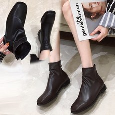 엣지걸슈즈 9132 트렌디 스판 삭스 착붙핏 미들부츠3cm