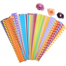 ODETOJOY 8 패턴 꽃 종이 퀼링 스트립 공예 스크랩북 -40PCS 용 종이 꽃 키트 만들기