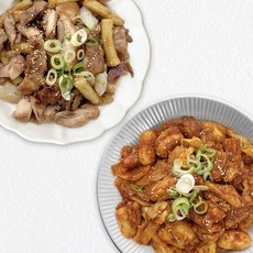 [카우스토리] 떡품은 순살닭갈비 & 순살찜닭, 혼합세트(순살닭갈비1팩+순살찜닭1팩)