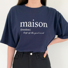 [1+1] 일리아노 여성 여름 맨투맨 루즈핏 레터링 나염 면 반팔 티 셔츠