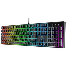 Electronic Arts 20 개의 RGB 모드가있는 기계식 게이밍 키보드 조명 유선 키보드 파란색 스위치가있는 100 % 안티 고 스팅 키보드 Windows PC / Mac 게이머 용 키캡 세미 잠수함 디자인-51363, 단일옵션, 단일옵션