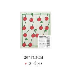 천 건조 옷감 습식 타올 수건 핸드 걸레 키친크로스 청소 수색 타월 주방 행주 흡수성, D Style 2pcs, 2개