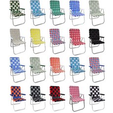 (최대3주소요) 론체어 클래식 캠핑의자 피크닉 의자 20종 / Lawn Chair USA Aluminium Webbed Classic Lawn Chair, 09. Red and White Stripe