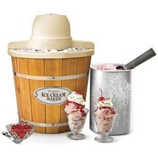[아마존베스트]Nostalgia ICMP4WD 4-Quart Electric Wood Bucket Ice Cream Maker, One Color_One Size, 상세 설명 참조0