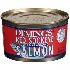 2캔 Deming's 와일드 알래스카 붉은 홍 연어 살몬 7.5온스, 2개