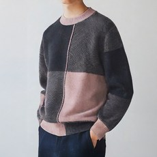 우일신 쿠키홈 남성 라운드넥 니트 데일리 캐주얼 남친룩
