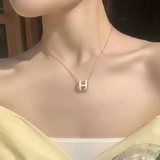리디아쥬얼리 925실버 18k H팬던트 화이트 블랙 실버 목걸이 은 목걸이