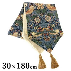 딸기 도둑 테이블 러너 30x180cm / 제니퍼 테일러 Strawberry Thief 센터 술 장식 패브릭 블루 골드 잡화, 1개