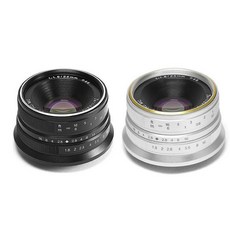 (특가/당일) [7장인] 25mm F1.8 수동 렌즈 7artisans 후지 X 소니 E 마운트 파나소닉 올림푸스, 25mm 소니 E 마운트 실버