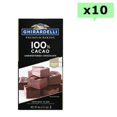 기라델리 100% 카카오 초콜릿 초코 베이킹바 베이킹용 언스위트 113g 10개 Ghirardelli Premium Baking Bar 100% Cacao Unsweetened C
