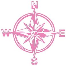 나침반 부족 장미 해양 스타 비닐 데칼 스티커 (CS-01) (핑크 9 인치 x 9 인치) (Pink 9 inches x 9 inches), Pink, 9 inches x 9 inches
