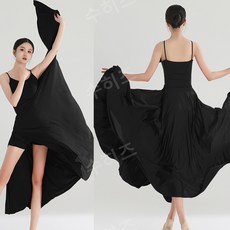 유니커머스 현대무용 원피스 발레 공연 의상 우아한 슬릿 드레스