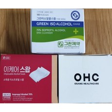 알콜스왑100매(이케어스왑 그린이소알콜스왑 클린스왑), OHC클린스왑