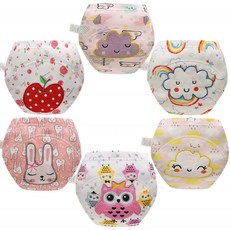 Skhls Baby Toddler 두꺼운 흡수제 포티 트레이닝 팬츠 언더웨어(2T 6pcs Girls)