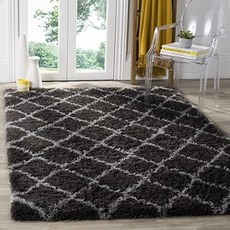 Indie Shag Collection SGI322D Area Rug 5 1 x 7 6 Dark Grey Gre (5 1" x 7 6" Dark Grey／Grey), 5 1" x 7 6", Dark Grey／Grey