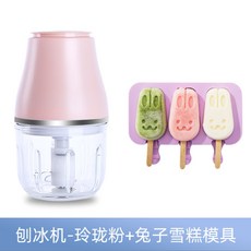 가정용 빙수기 미니 쇄빙기 슬러시 슬러쉬기계 스무디기계 설화기 사빙기 팥빙수 홈카페, Linglong 분말 + 토끼 아이스크림 몰드 + 스무디 컵