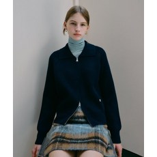 [마리떼] MARITHE FRANCOIS GIRBAUD W CIRCLE LOGO ZIPUP CARDIGAN navy