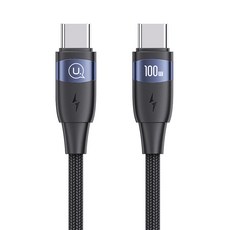 PD 100W C to C 초고속 충전케이블, 1개, 1.2m, 블랙
