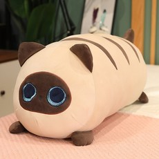 40 100cm 지방 샴 고양이 인형 사랑스러운 큰 눈 고양이 장난감 peluche 동물 베개 재미, 적갈색