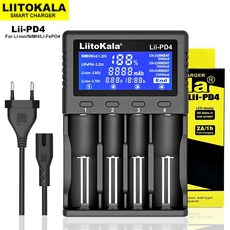 Liitokala 스마트 배터리 충전기 Lii-S12 Lii-600 PD2 PD4 18650 3.7V 9V 26650 16340 1.2V AA, 10 Lii-PD4 Charger, 01 EU_01 CHINA
