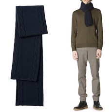 아페쎄 18F/W 울 스카프 네이비 WVATW H15116 IAK