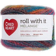 RED HEART 3551516640 Red Heart 롤 위드 잇 멜란지 쇼 타임 뜨개실, Roll With It Melange, Show Time - 위드잇