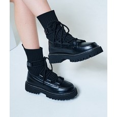 솔트앤초콜릿 [이세영 착용]레이스업 청키솔 니트 삭스 부츠 412346016 (4cm/2colors)