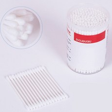더블 헤드 아기 목화 면봉 메이크업 목화 면봉 의료 목재 스틱 코 귀 청소 건강 관리 도구, 단일옵션선택개