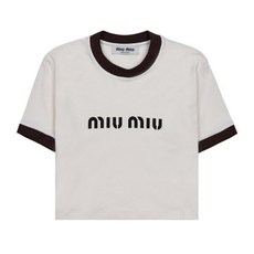 미우미우 [명품]미우미우 여성 반팔 티셔츠 MJN427 133N F0304 133 NF0304