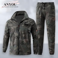ANYOU 춘추 남성용 작업복 정비복 방수 방풍 상하의 세트 현장복 등산복