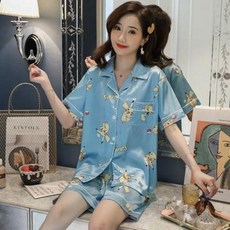 여름 반팔 잠옷세트 파자마 여자 냉장고 투피스 사랑스런 피카망 레드 진사춘추 홈웨어